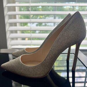 Jimmy Choo Romy 100MM Dusty Glitter Pointy Toe Pumps